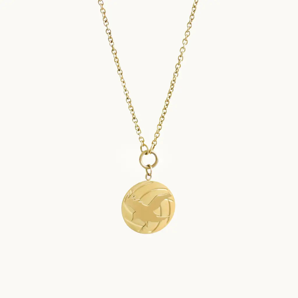 haikyuu karasuno crows gold necklace