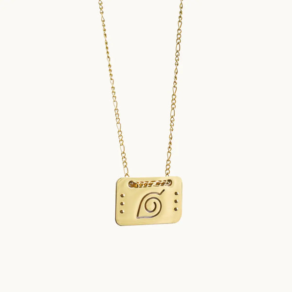 naruto konoha gold necklace 